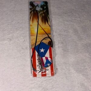 Puerto Rico Flag Pendant Necklace